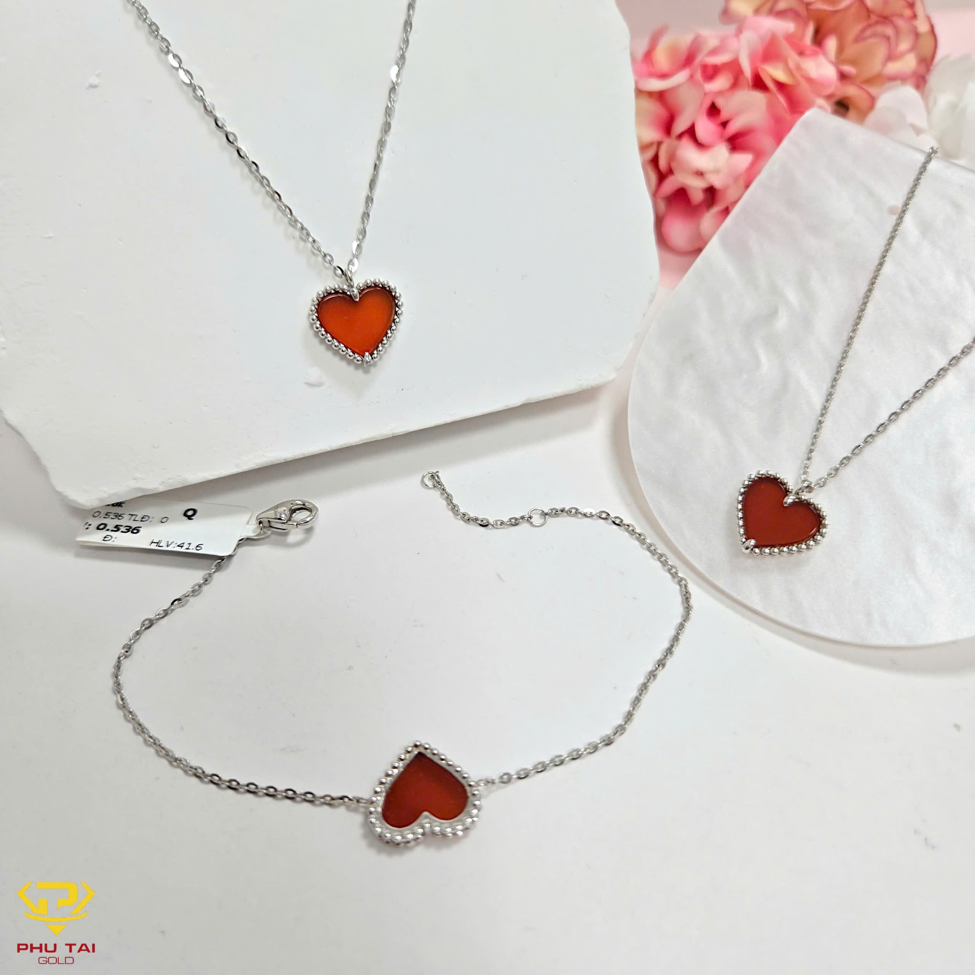 Set trang sức vàng trắng (mã set 1122)